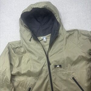 Vintage‎ 90s Sierra Designs Hooded Nylon Jacket Mens XL Boxy Cropped Olive Green